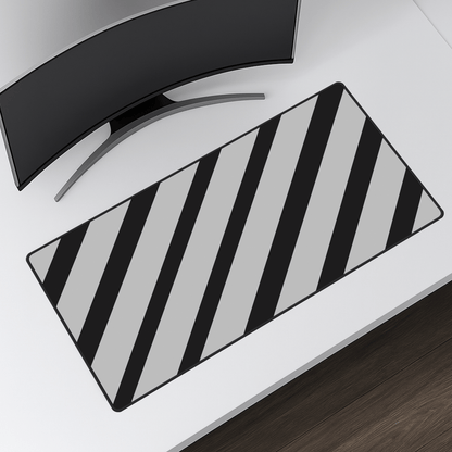 Parallel desk mat on white desk mockup